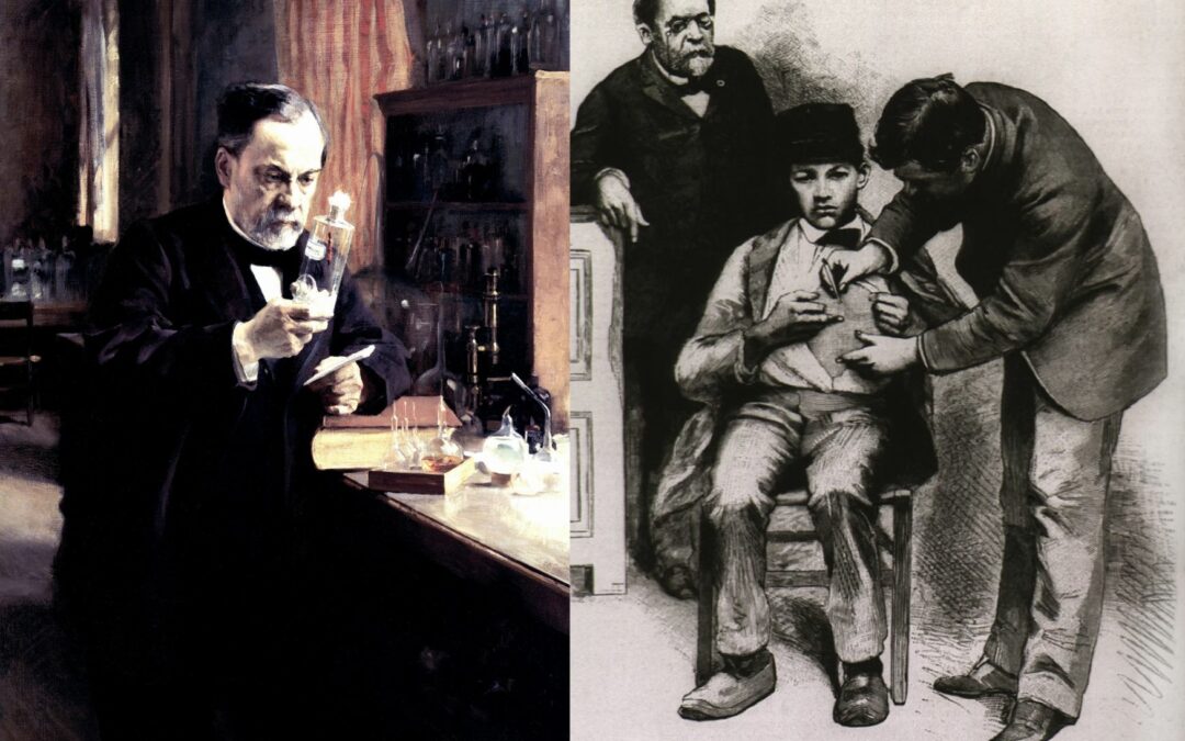 Louis Pasteur trouve le vaccin et vaccine un enfant
