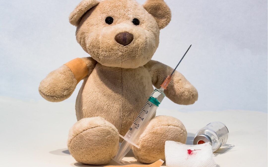 ours en peluche vacciné